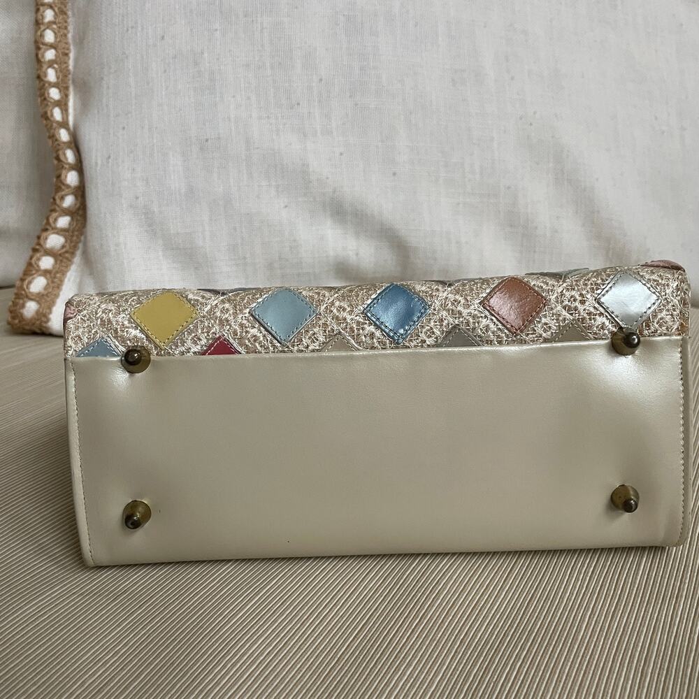 Vintage Stylecraft Miami Kisslock Frame Bag | 50s 60s Pastel Woven Rare - Picture 7 of 9